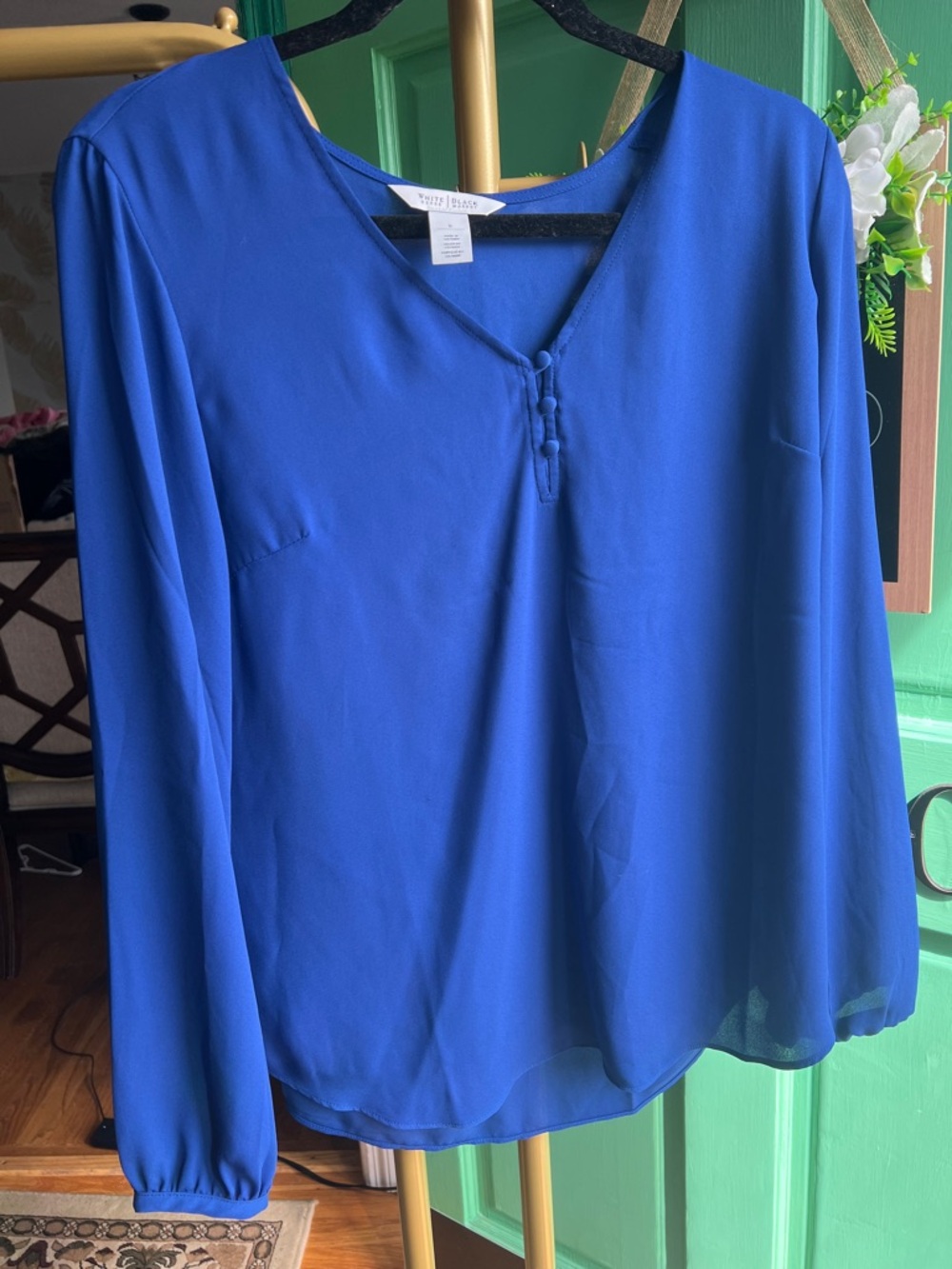 White House Black Market Royal Blue Blouse-EUC